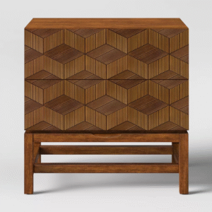 Tachira Geometric Front Nightstand Brown