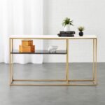 Brass Tone Console Table