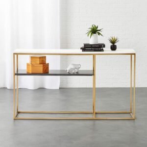 Brass Tone Console Table