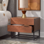 Noble 2 Drawers Acacia Nightstand - Image 2