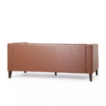 Faux Leather Tufted 3 Seater Sofa - Image 2