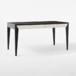 Scuro 2 Drawers Black Acacia Wood Desk - Image 3