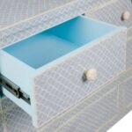 Bone Inlay Blue Hatch 7 Drawers Chest Of Drawers - Image 3