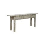 Bone Inlay Black Flat Top Zig Zig Hall Table - Image 3