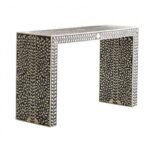 Bone Inlay Black Floral Side Table - Image 4