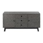 Bone Inlay Black Lattice Sideboard - Image 3