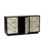Bone Inlay Black Geometric Sideboard - Image 4