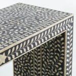Bone Inlay Black Floral Side Table - Image 3