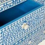 Bone Inlay Blue Floral Chest Of Drawers of 4 Drawers - Image 2