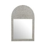 Bone Inlay Lattice Black Large Arch Mirror Makes for a Simple yet Stunning Addition to Any Contemporary Home - Image 2