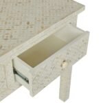 Bone Inlay White Lattice Hall Console Table - Image 2