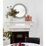 Bone Inlay Zig-zag Black Round Large wall mirror - Image 2