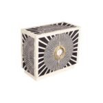 Bone Inlay Geometric White Cabinet - Image 2