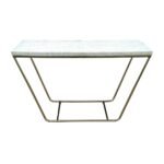 Bone Inlay White Geometric Side Table Desk