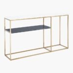 Brass Tone Console Table - Image 2