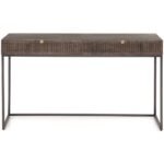 Kelby Carved Vintage Brown Writing Desk