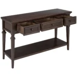 Walnut Console Table with 3 Drawers - Image 4