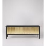 TV Stand, Brass & Matt Charcoal