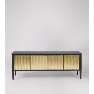 TV Stand, Brass & Matt Charcoal