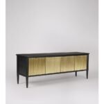 TV Stand, Brass & Matt Charcoal - Image 3