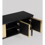 TV Stand, Brass & Matt Charcoal - Image 2
