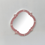 Handmade Pink Bone Inlay Mirror Frame - Elegant Floral Design - Image 2