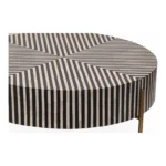 Bone Inlay Round Coffee Table Monochrome - Image 2