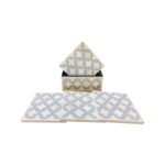 White & Grey Square Handmade Bone Inlay Coasters – Luxury Geometric Pattern Drink Coasters (Set of 4)