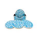 Blue and White floral inlay pattern Coasters Set of 4 Coasters