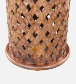 Sirohi Solid Wood Side Table in Walnut Finish – Handcrafted Sheesham Wood Accent Table - Image 4