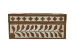 Brown Antique Leaf Design Wooden Rectangular Tissue Box Holder – Handcrafted Decorative Tissue Cover - Image 6