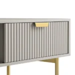 White Solid Wood Coffee Table With Drawer- Taupe Finish - Image 8