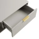 White Solid Wood Coffee Table With Drawer- Taupe Finish - Image 9