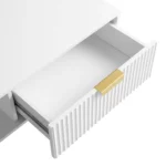 White Solid Wood Coffee Table With Drawer- Taupe Finish - Image 7