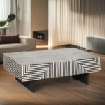 Bone Inlay Coffee Table Monochrome - Image 4