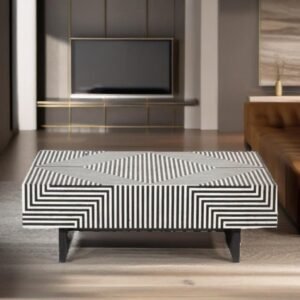 Bone Inlay Coffee Table Monochrome