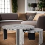 Bone Inlay Nesting Coffee Table Monochrome - Image 3