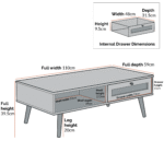 White Solid Wood Rattan Coffee Table - Image 6