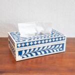 Floral Bone Inlay Tissue Box Holder – Handcrafted Luxury Décor - Image 2