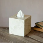Mother of Pearl Tissue Box Cover Square: Luxury Shell Inlay Decor For Modern Homes