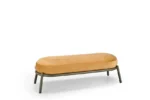 Modern Upholstered Bench with Metal Legs - Image 5