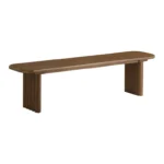 Brown Wood Fluted Mid Century Dining Bench - Image 3